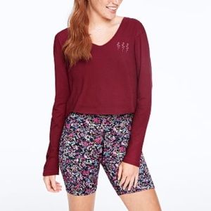 PINK Victoria’s Secret Long Sleeve Crop Top Deep V
